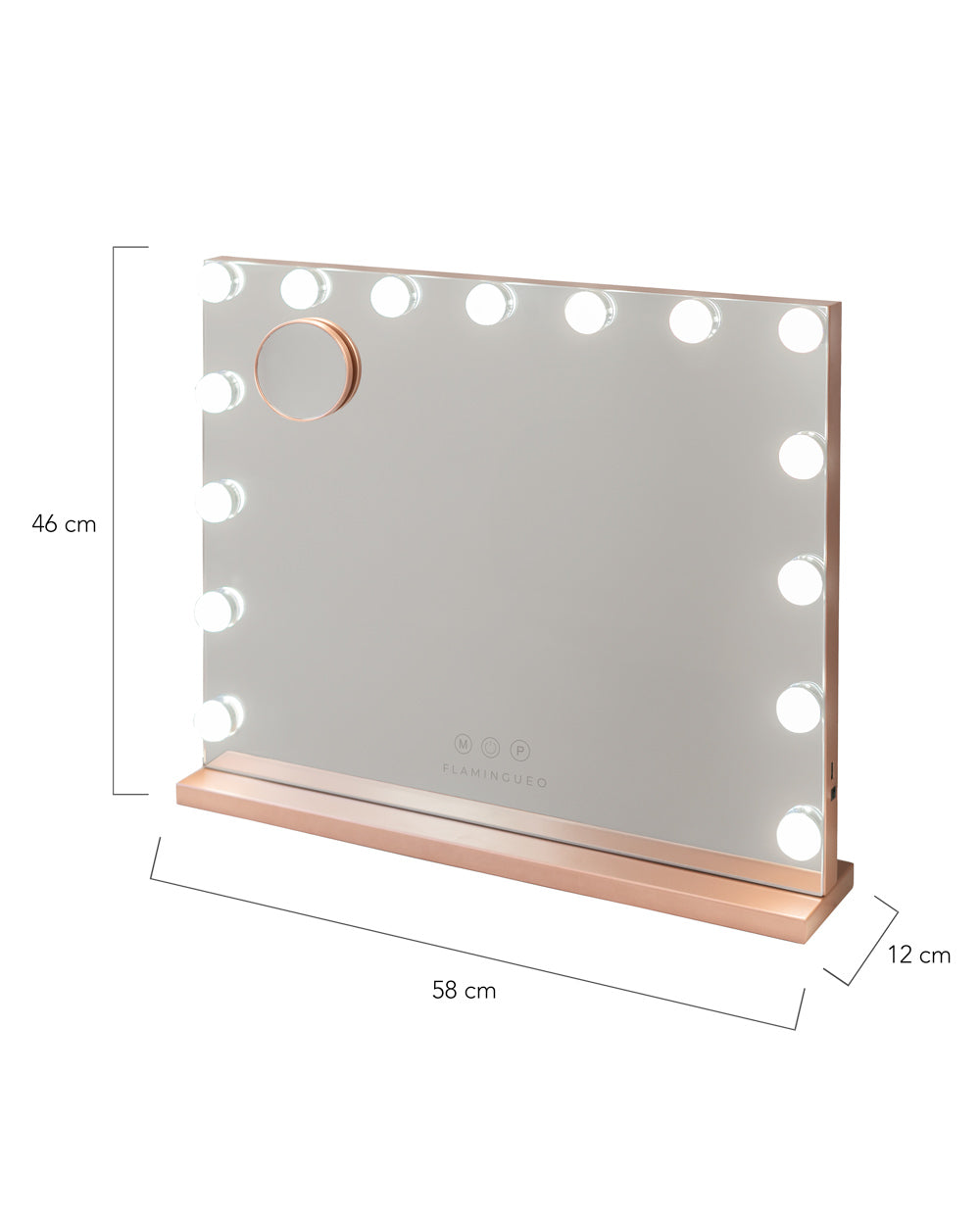 Medidas del producto Espejo maquillaje con luz LED - KIM