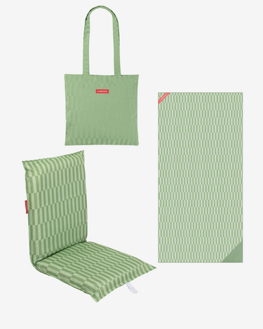 Pack respaldo, tote bag y toalla - verde