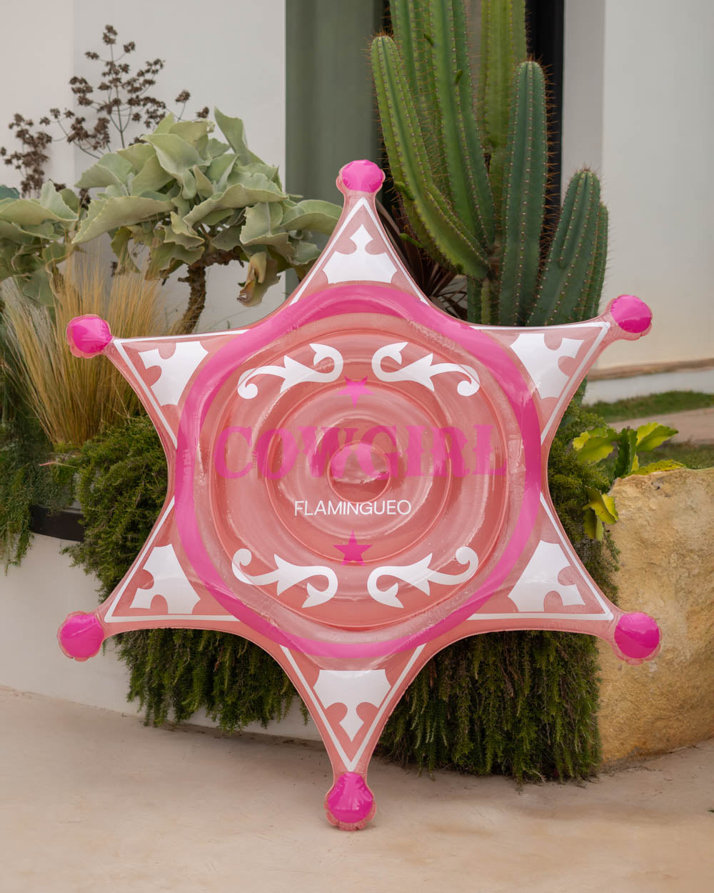 Carro alegórico estrela de cowboy rosa - Texas