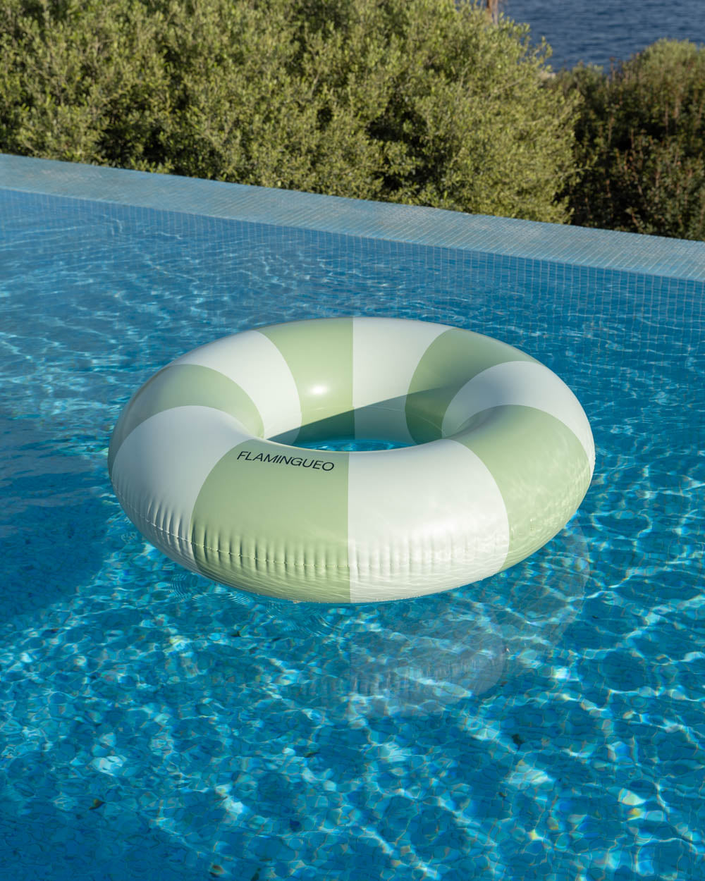 flotador donut verde flamingueo