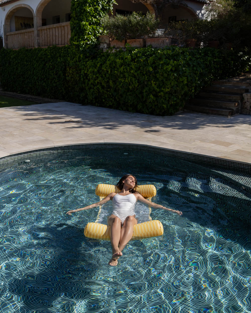flotador hinchable hamaca amarilla