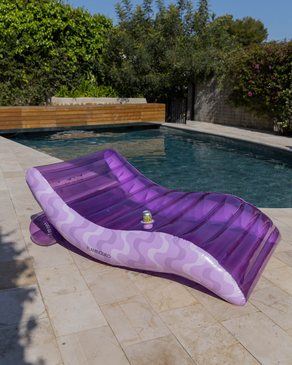 posavasos flotador morado flamingueo