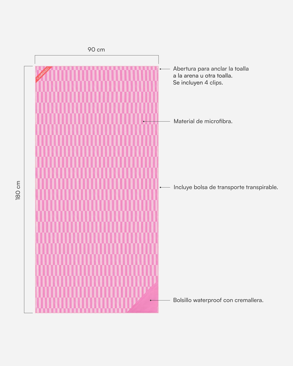 medidas toalla rosa