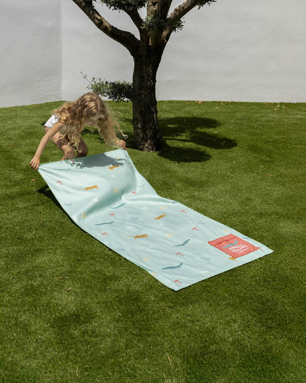 toalla kids verde flamingueo