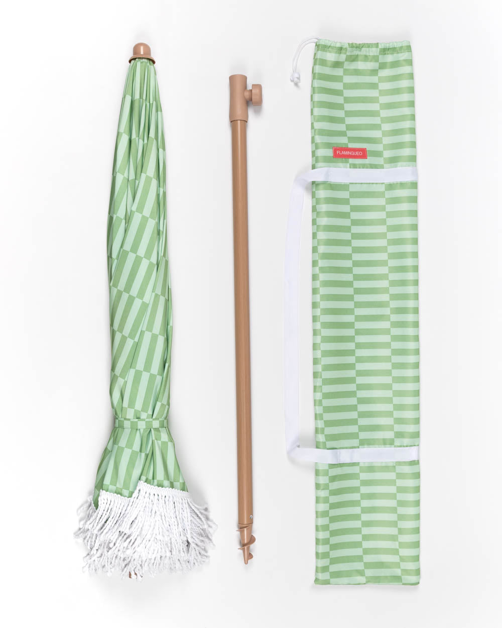 funda sombrilla verde flamingueo