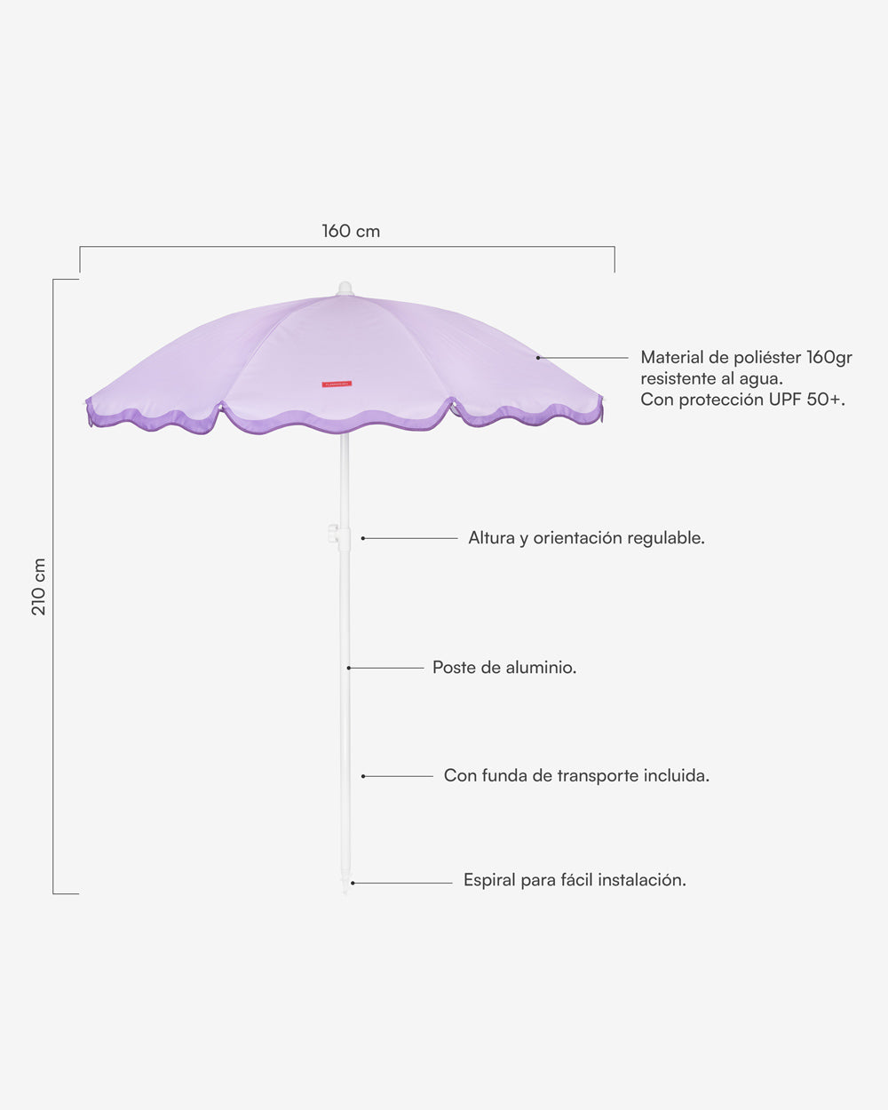 Sombrilla exterior morada - WANDER