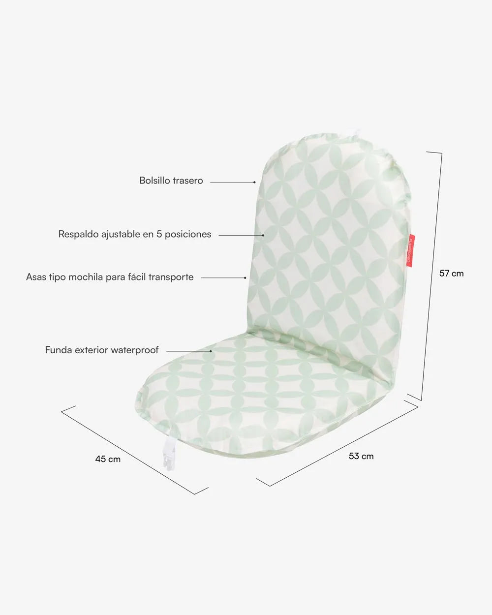 Asiento plegable playa aguamarina - GINO - Flamingueo