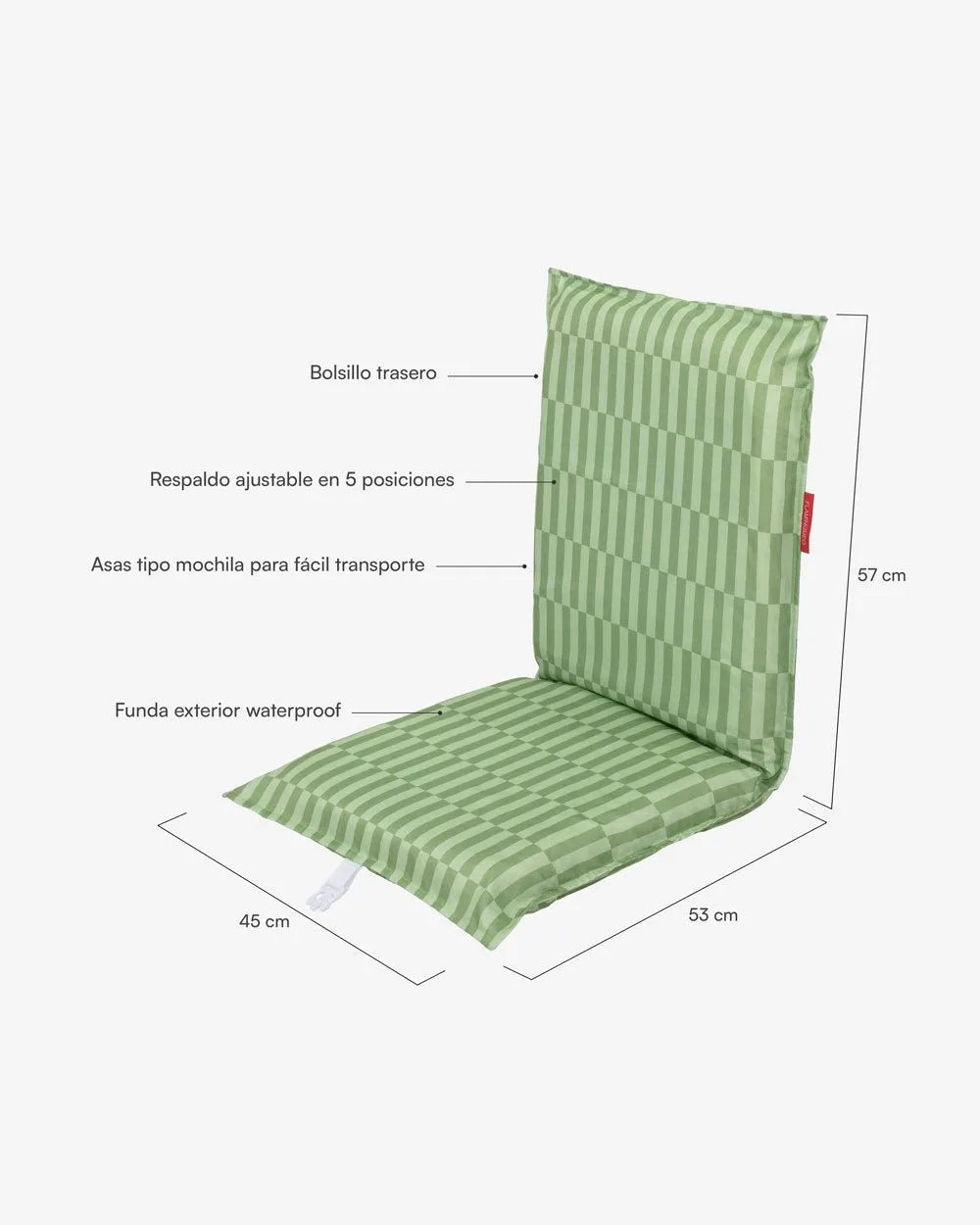 Asiento plegable playa verde - BLAKE - Flamingueo