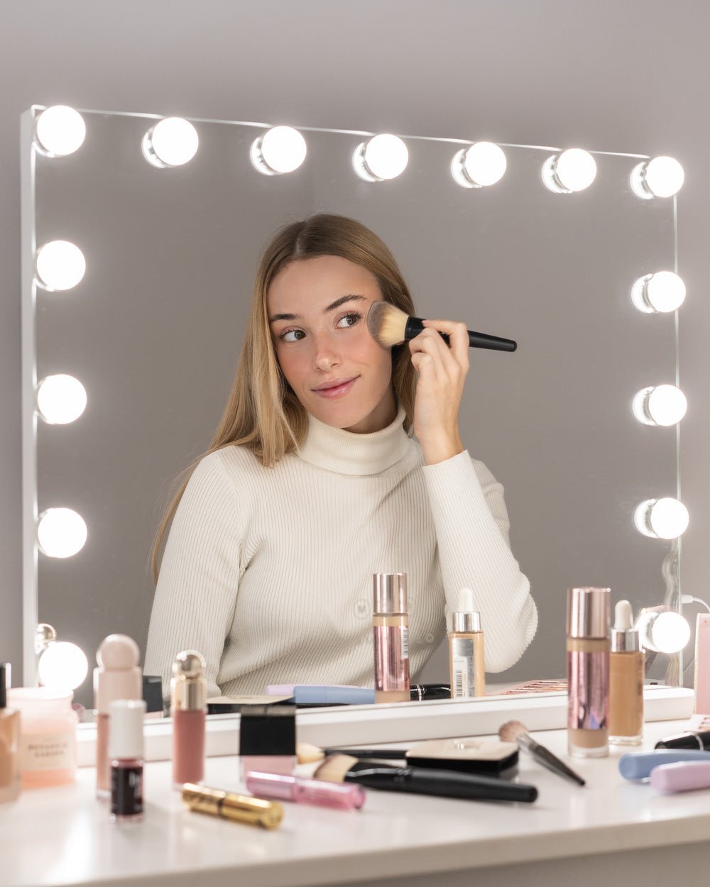 Espejo maquillaje con luz LED - KIM - Flamingueo