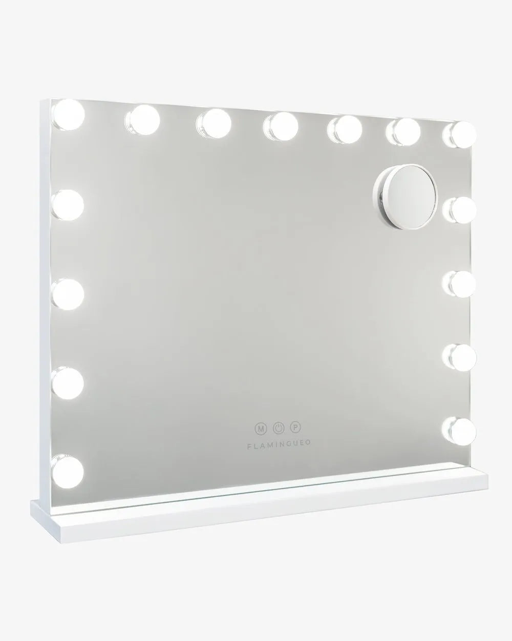Miroir cosmétique grossissant x10 avec éclairage LED, pivotant 360°, avec ventouse, alimenté par 3 piles AAA, blanc, pour maison et voyages
