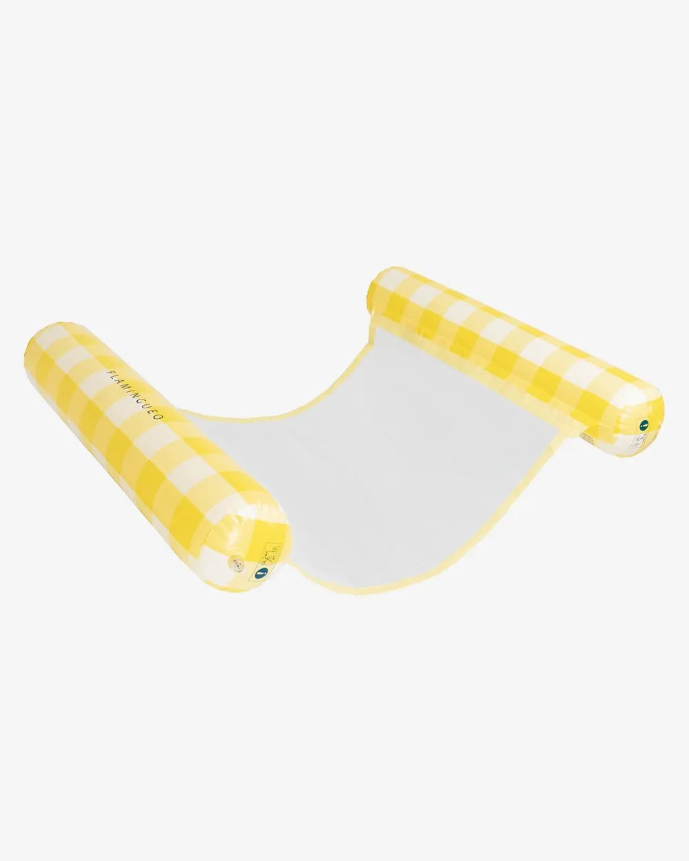 Colchoneta Flotante De Piscina Flamingueo Con Estampado Vichy | Tamaño 115 X 73 Cm | Soporta Hasta 100 Kg | Incluye Doble Válvula Y Malla Central | Ideal Para Playa Y Piscina