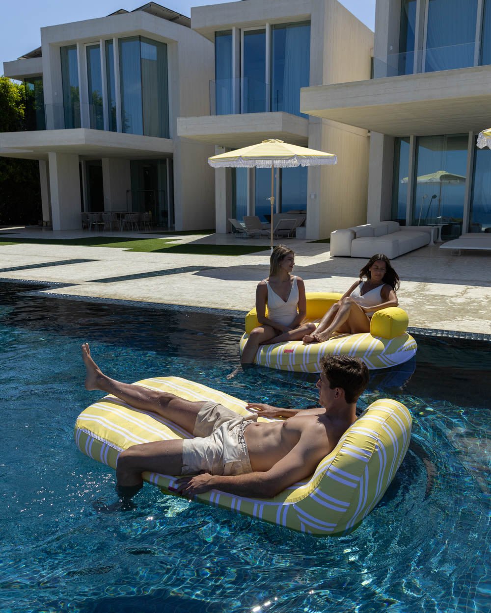 Schwimmende Sonnenliege gelb - MONTECARLO - Flamingueo