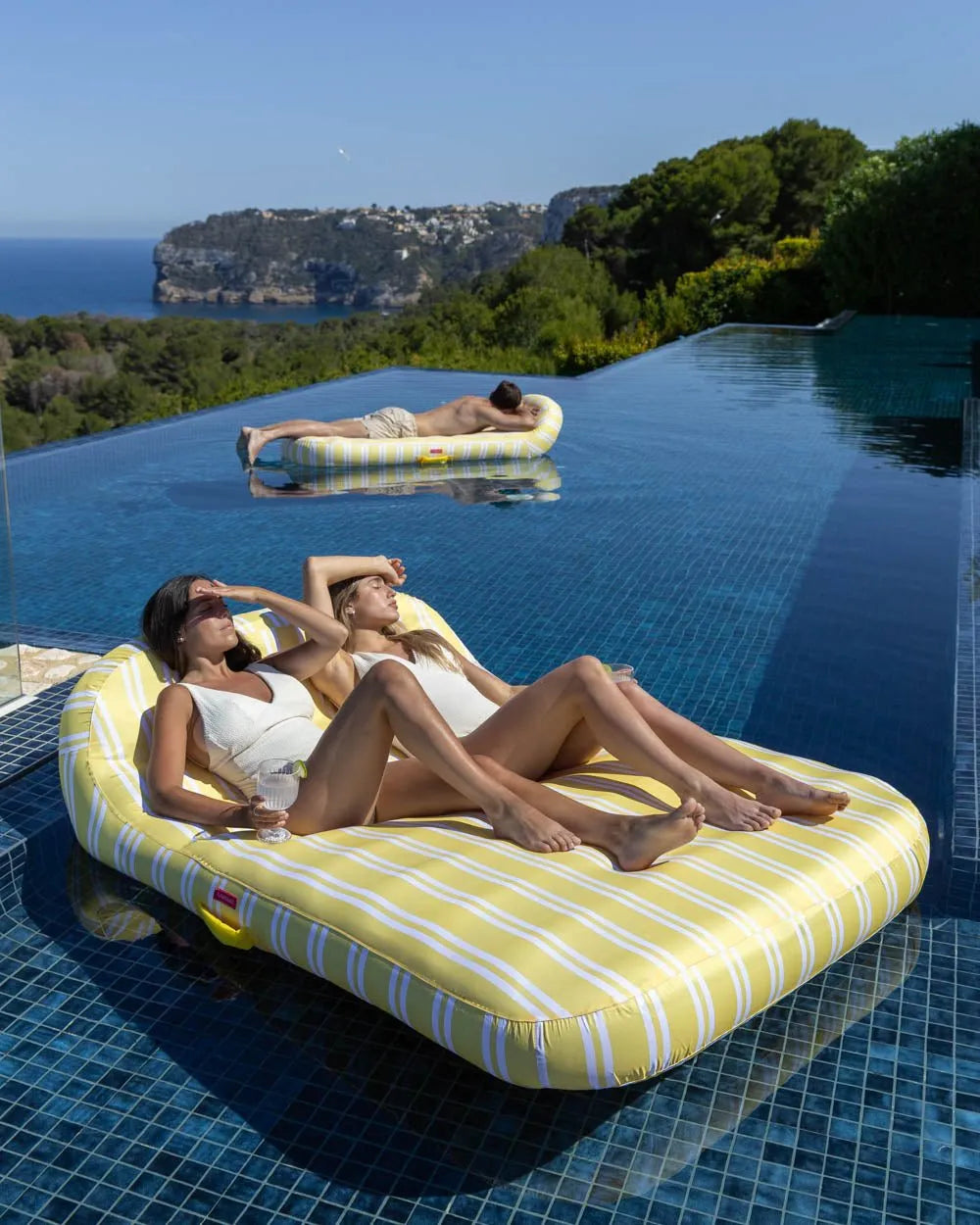 Doppelsonnenliege Float gelb - MONACO - Flamingueo