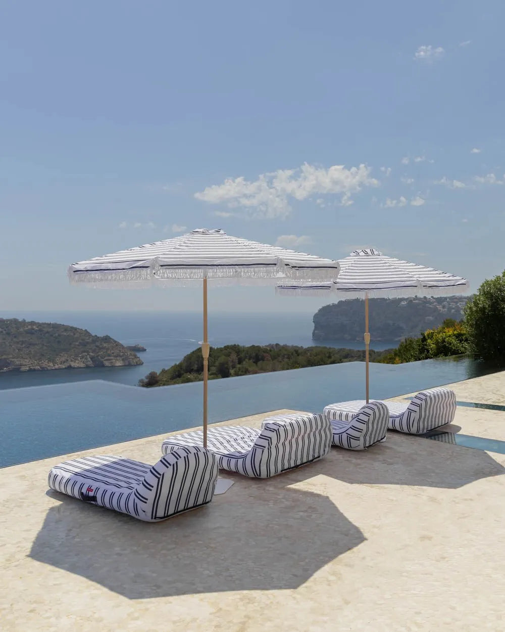 Flotador tumbona doble azul - MÓNACO - Flamingueo