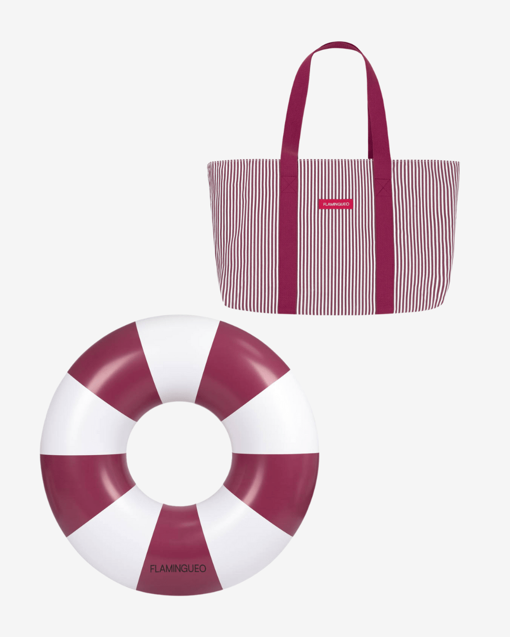 Pack tote bag y flotador - burdeos - Flamingueo