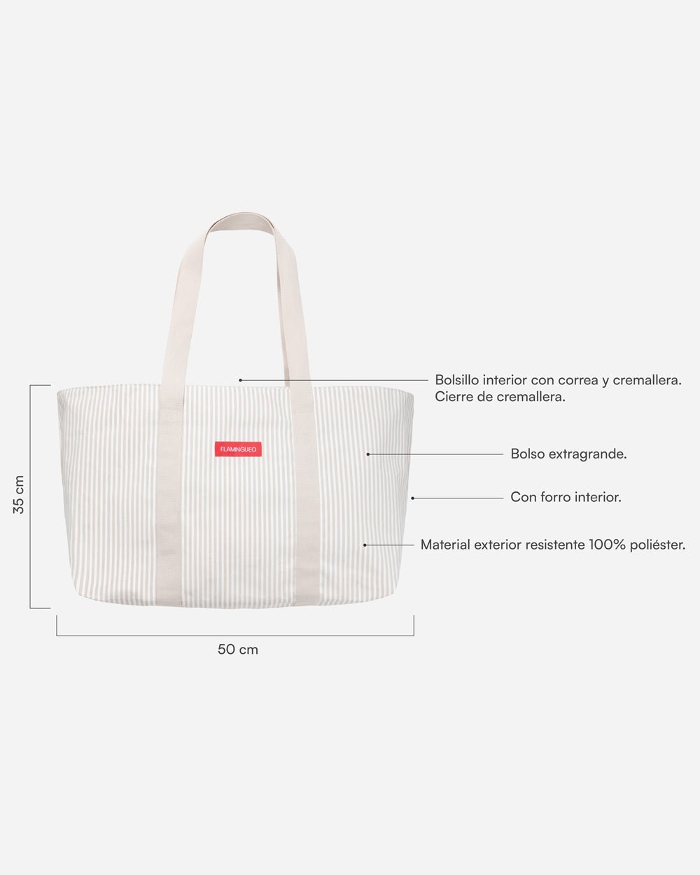 Tote bag beige - BRUNY - Flamingueo