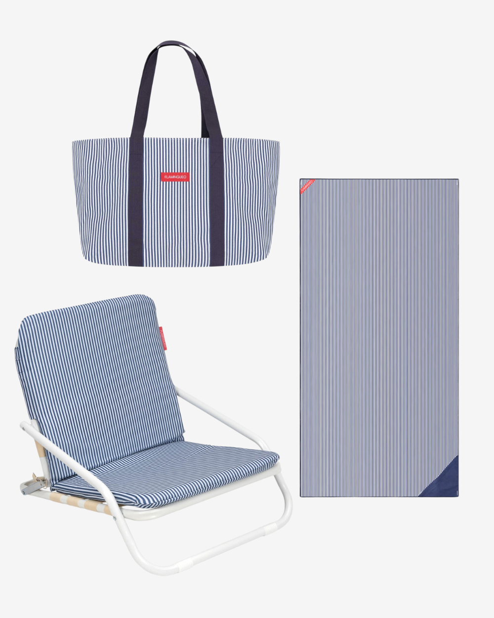 Pack silla, tote bag y toalla - azul