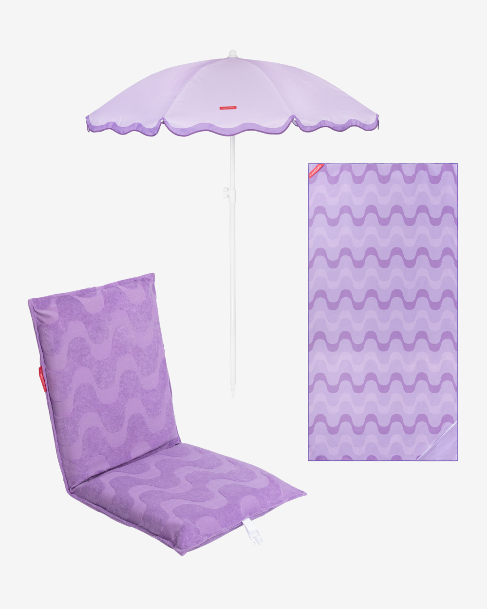 Pack sombrilla, respaldo y toalla - morado
