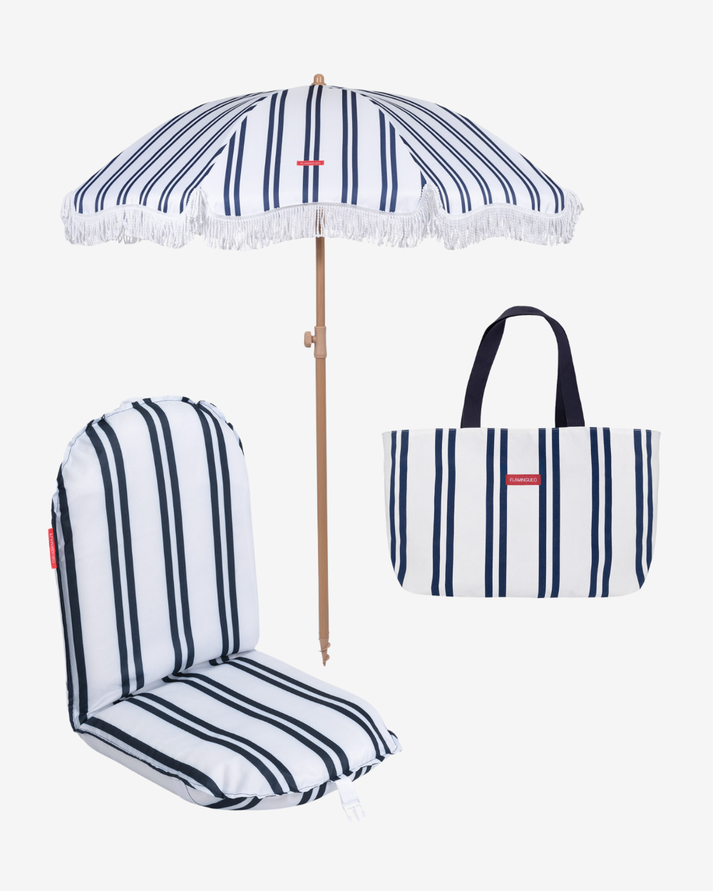 Pack sombrilla, respaldo y tote bag - azul