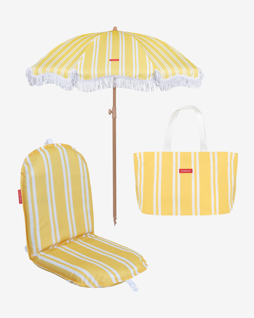 Pack sombrilla, respaldo y tote bag - amarillo