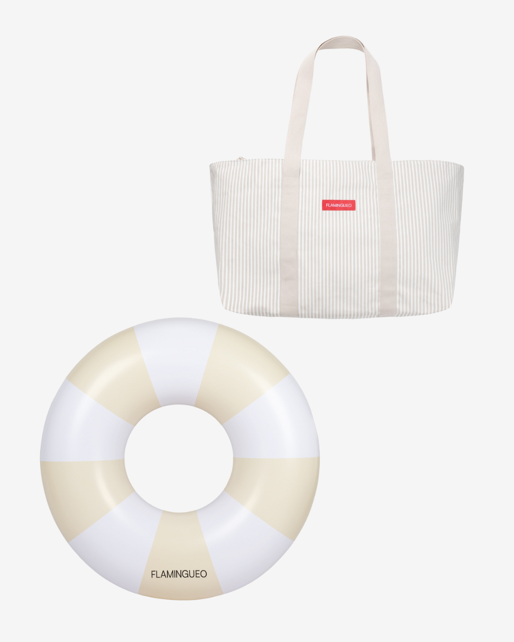 Pack tote bag y flotador - beige