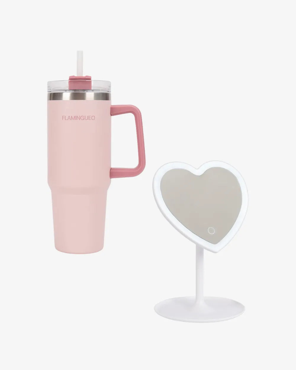 Pack termo + espejo corazón