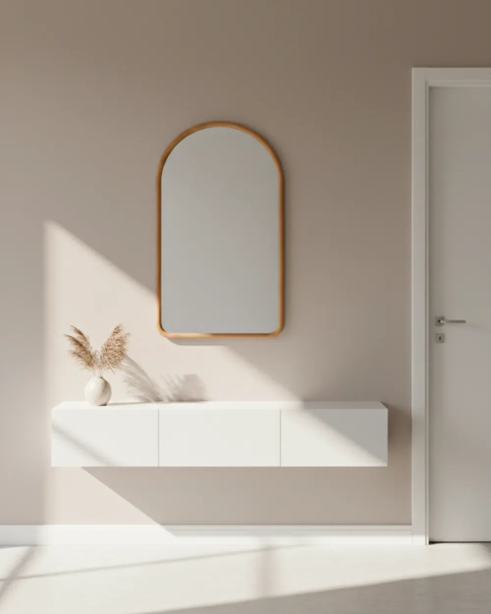 Espejo de pared arqueado madera - SYRA