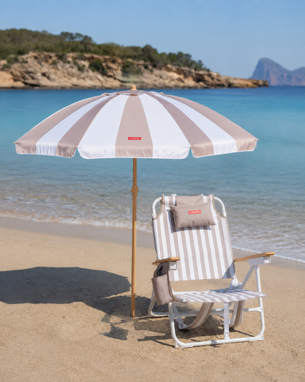 Pack sombrilla y hamaca - beige