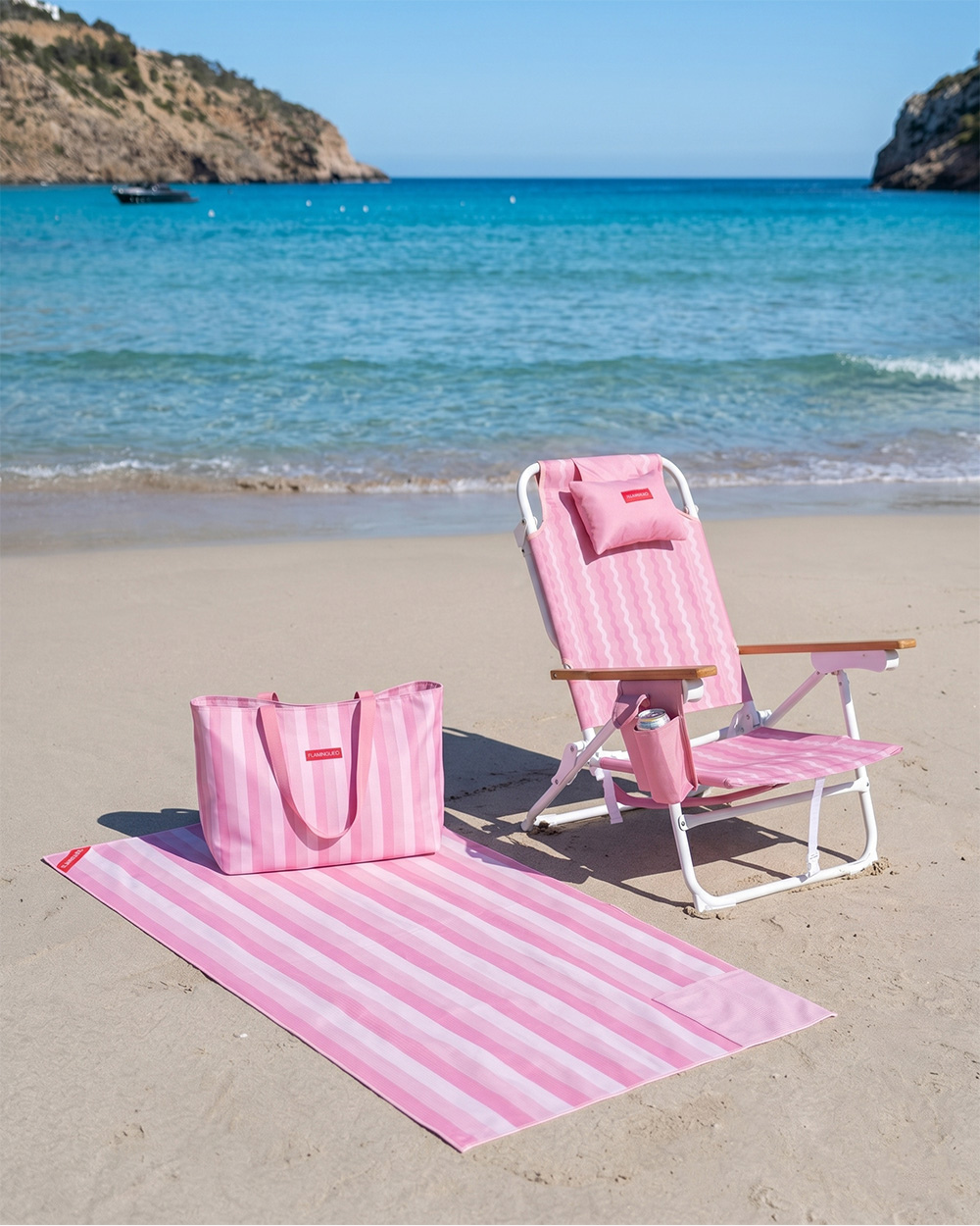 Pack silla, tote bag y toalla - rosa