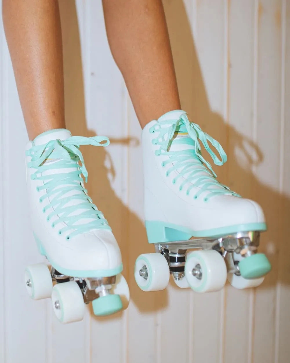 patines 4 ruedas retro color verde menta