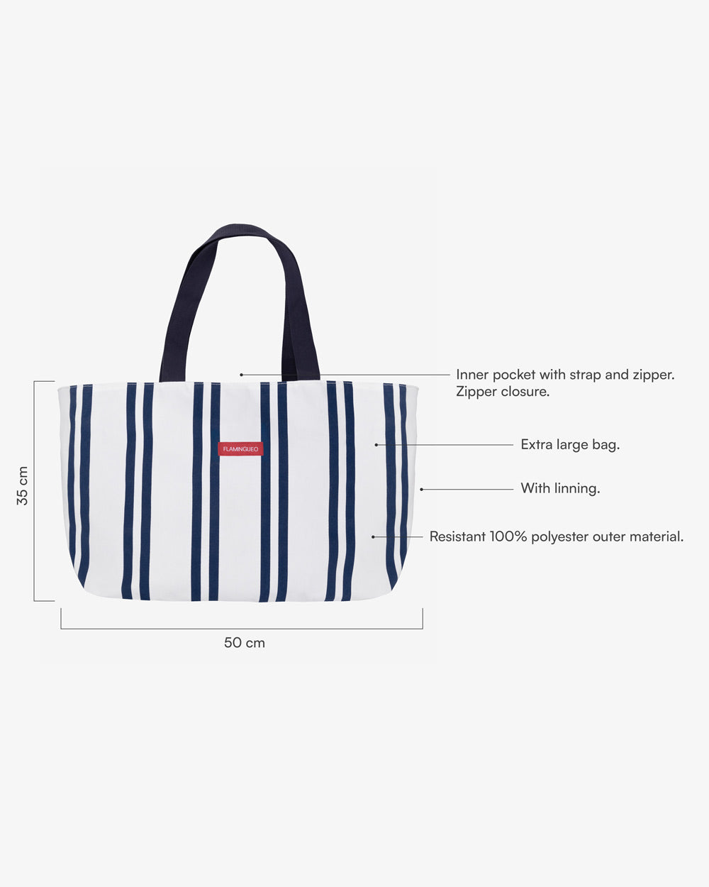 Medidas del producto Tote bag azul - PENELOPE