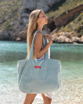 bolsa para la playa azul