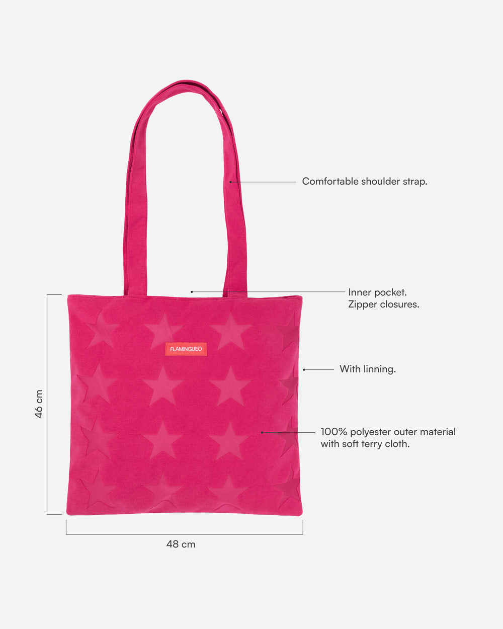 Medidas del producto Tasche Tasche Fuchsia - Greta