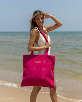 bolsa de playa tote bag rosa