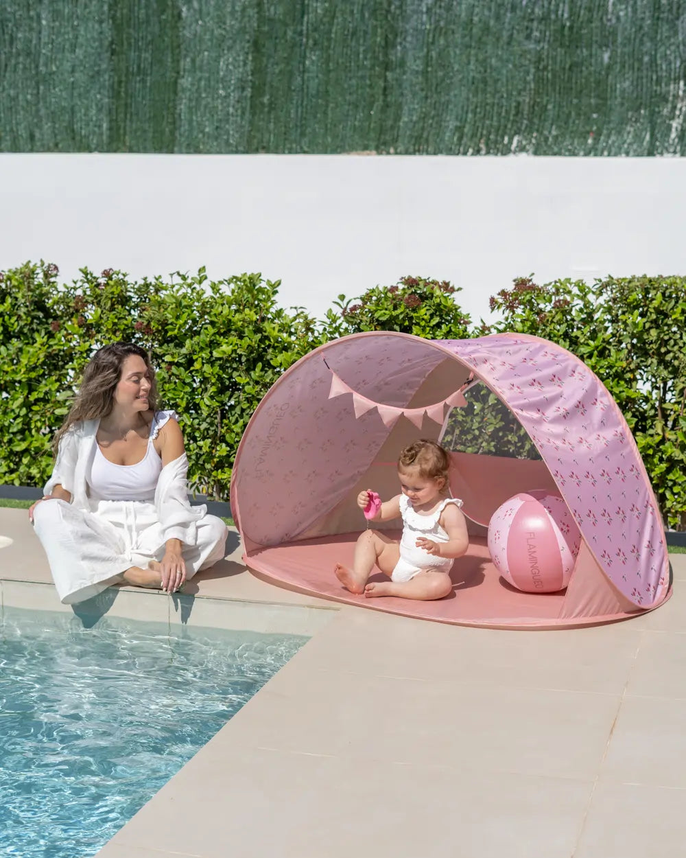 Pack tienda de playa y mochila infantil - rosa