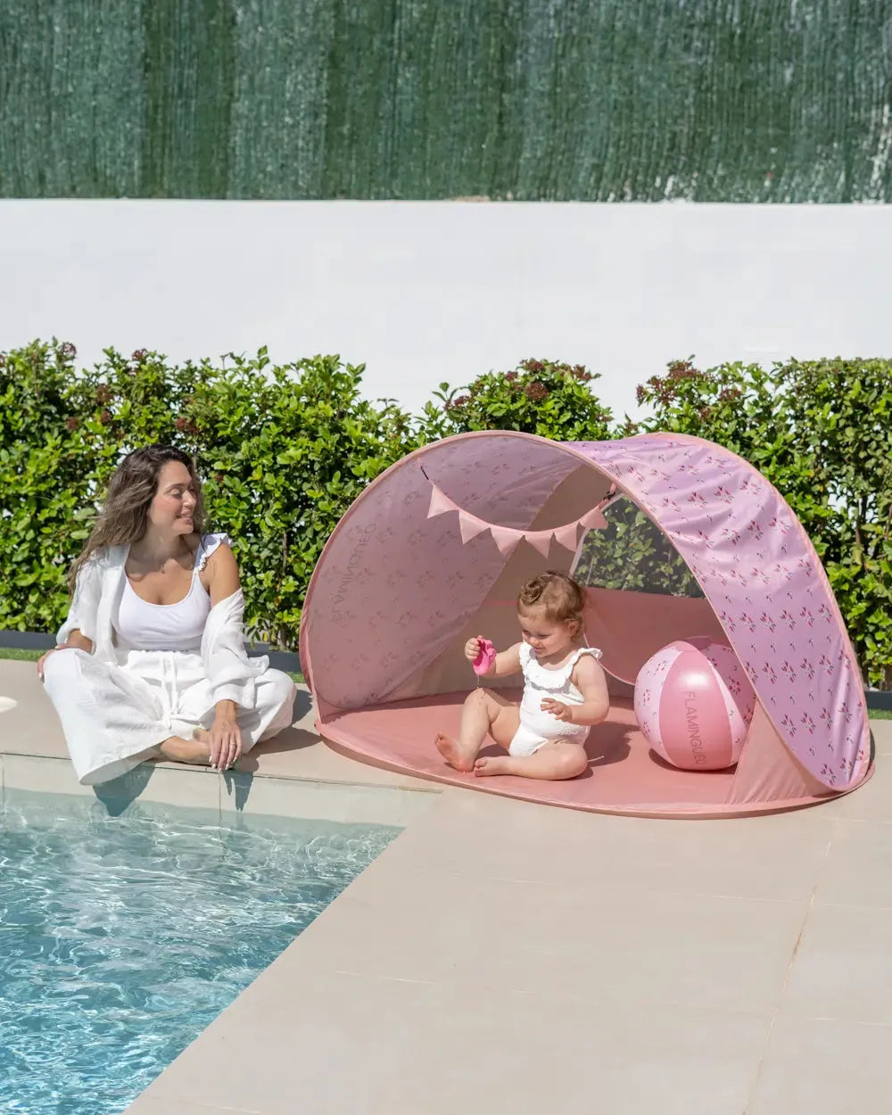 Pack tienda de playa y mochila infantil - rosa