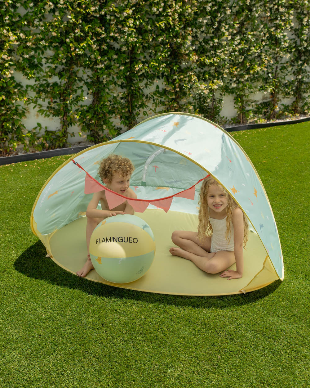 tienda pop up kids verde y amarilla