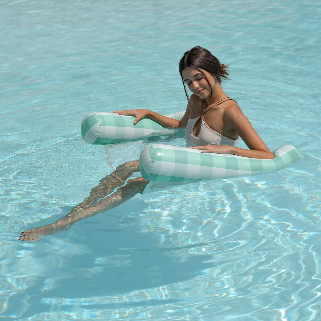 flotador piscina con malla interior