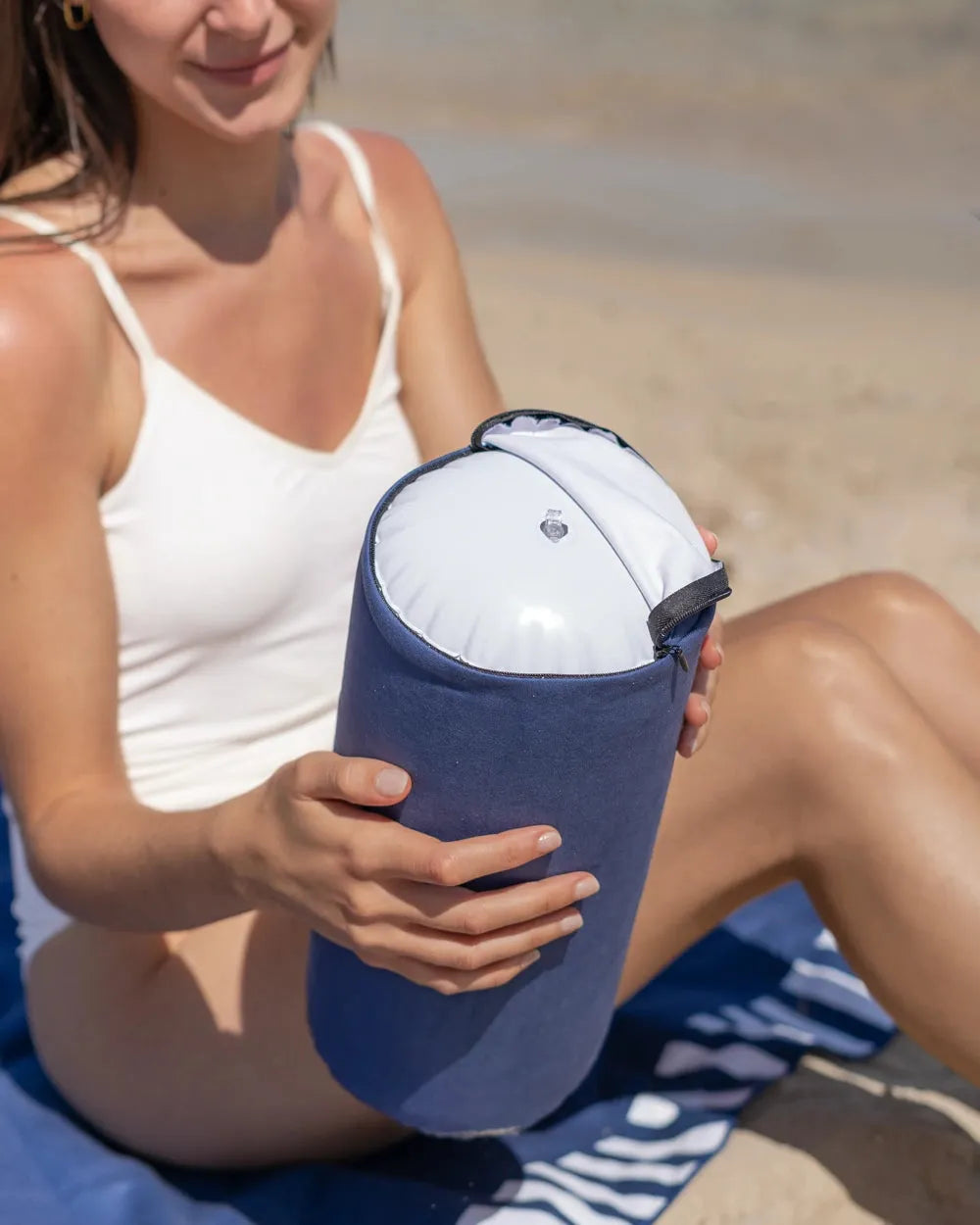 Cojín de playa portátil fácil de transportar con funda suave