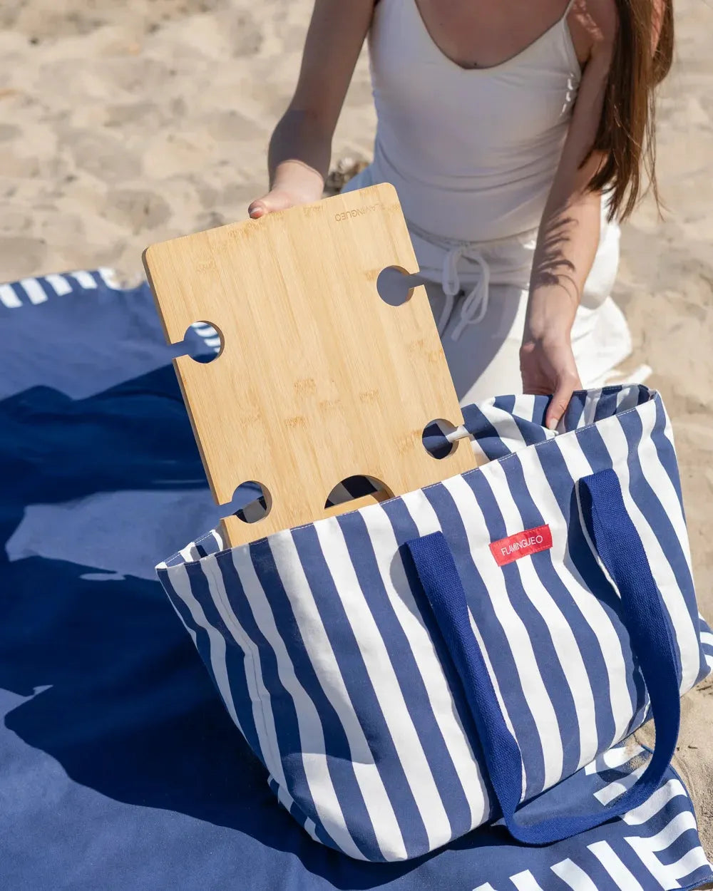 Mesa de picnic para playa plegable compacta