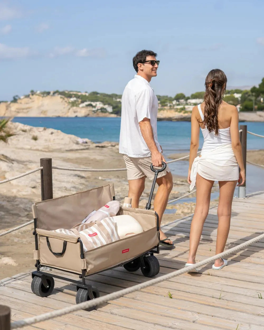 Carrito vagón de transporte para playa