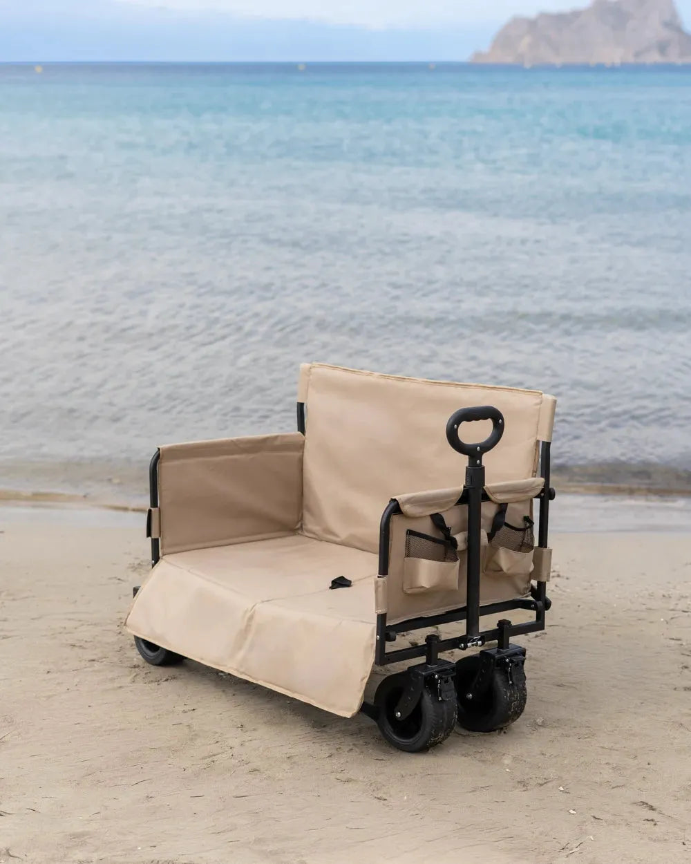 Carro de playa multifunción convertible en banco
