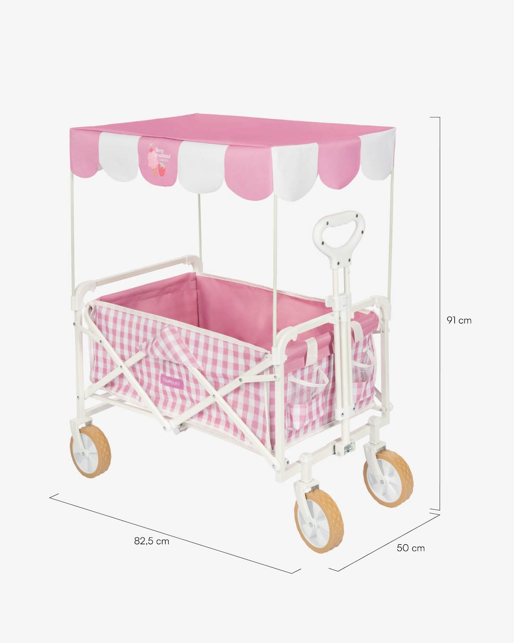 Medidas del producto Carro plegable infantil con parasol y ruedas – POP
