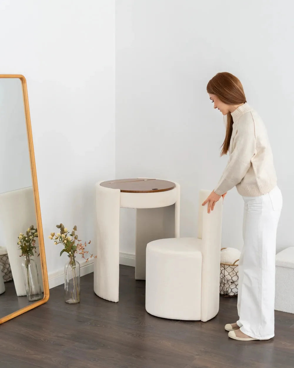 Tocador con espejo y silla - MADISON