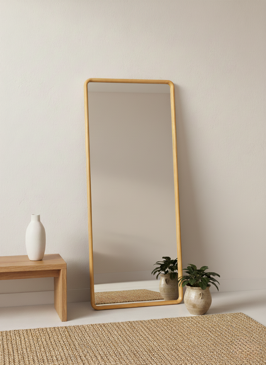 Espejo de pared rectangular madera - NAXA