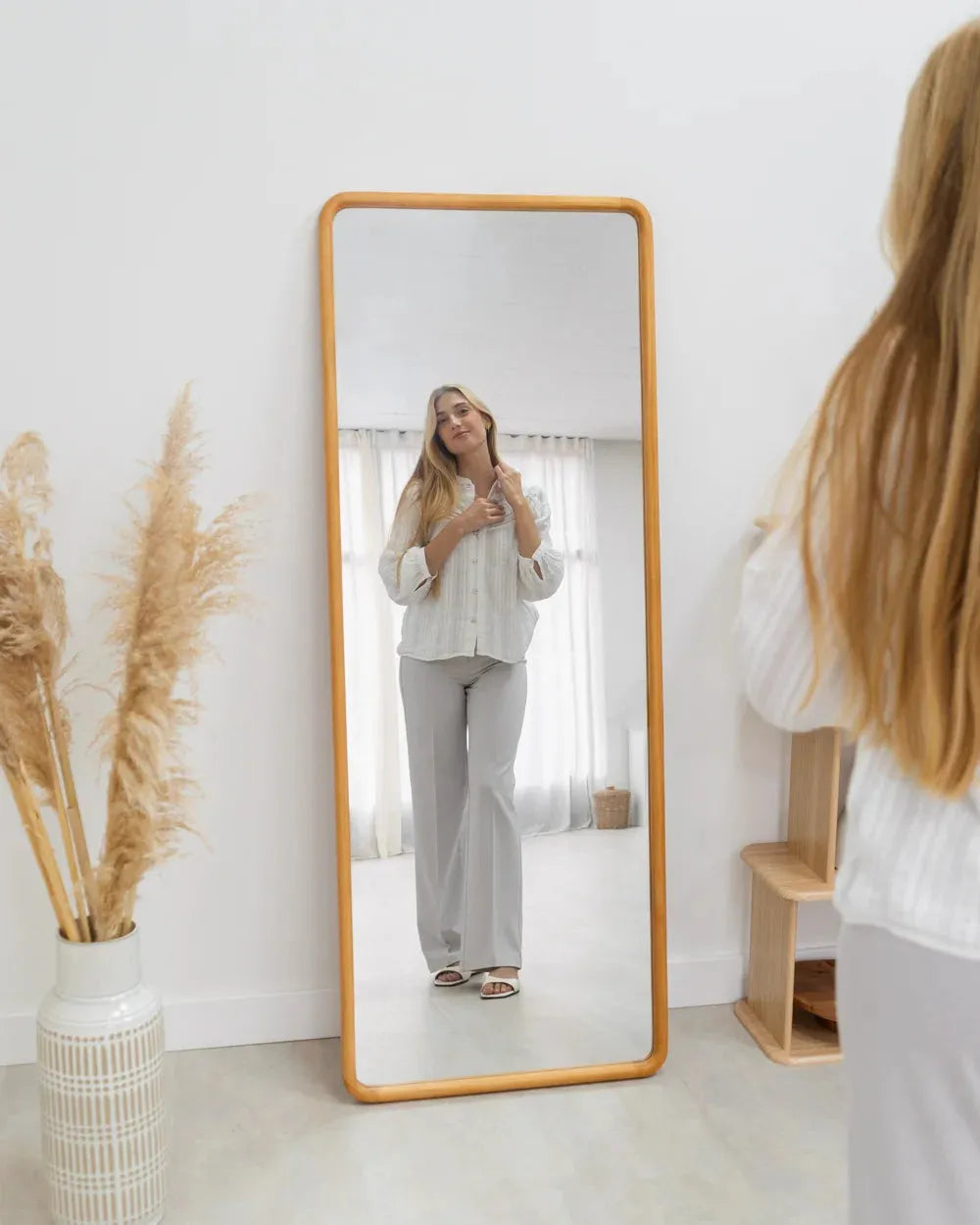 Miroir mural rectangulaire en bois - NAXA