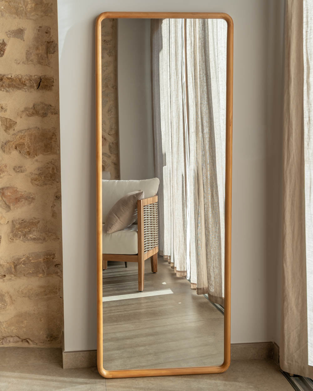 Espejo de pared rectangular madera - CRETA