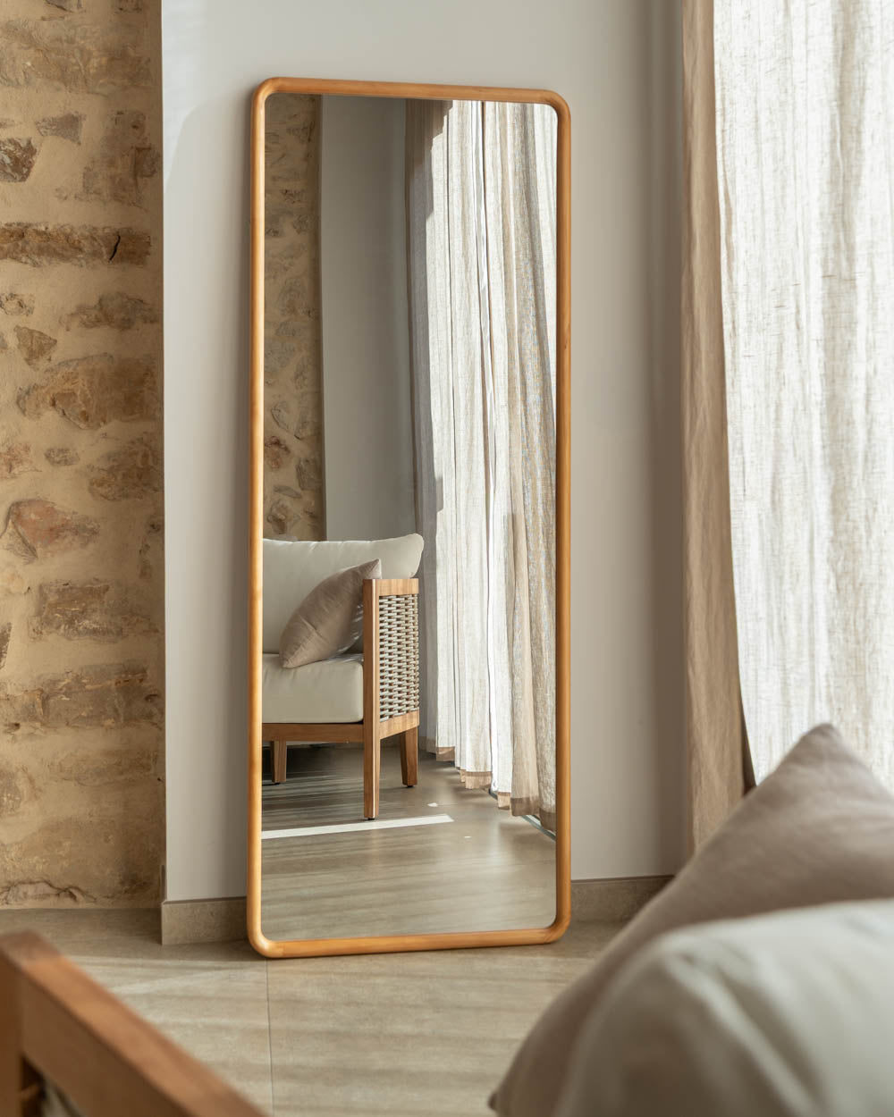 Espejo de pared rectangular madera - CRETA