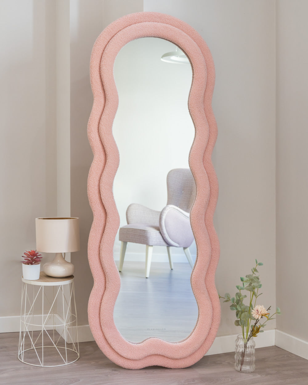 espejo decorativo rosa