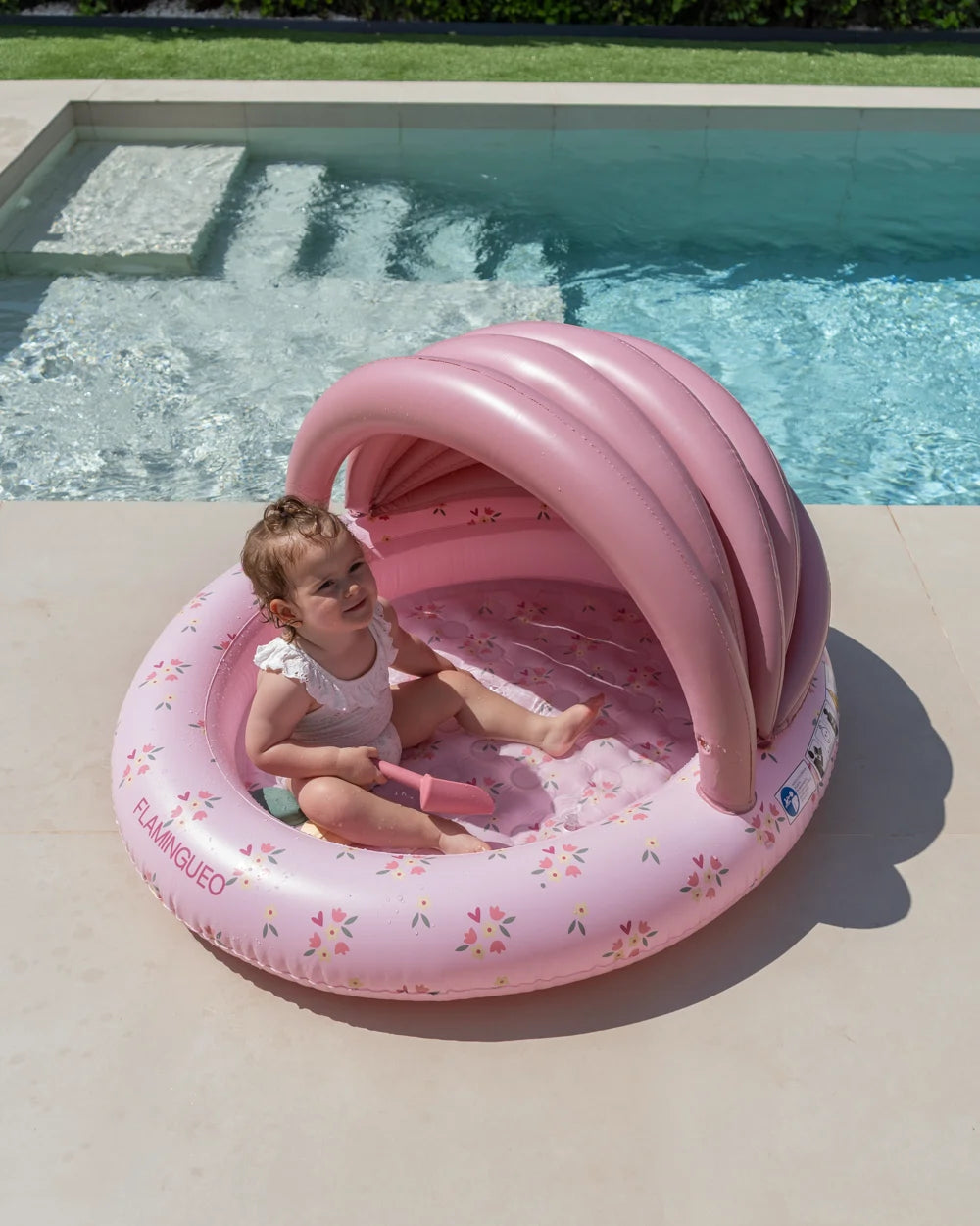 Children's mini pool with canopy for the garden – PETUNIA